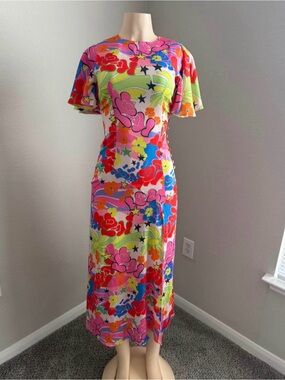 ASOS DESIGN maxi dress in bright floral and heart print